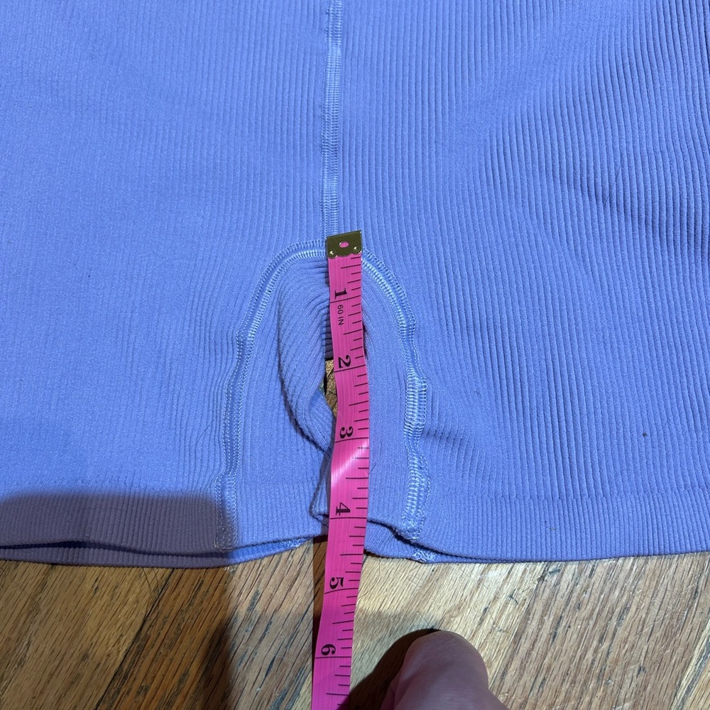 Free People Purple and Yellow Bike Shorts with Crossover Waistband M/L - Picture 7 of 8